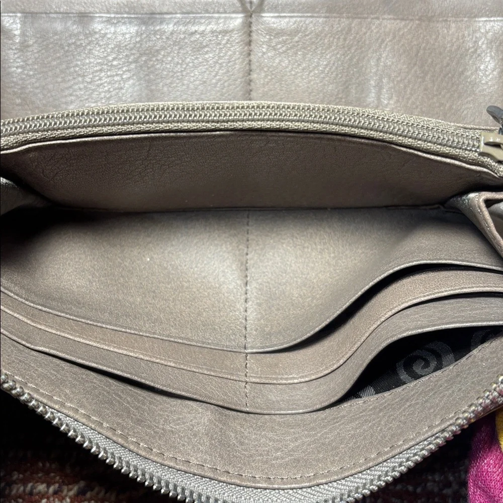 Brighton pretty tough studded medium leather wallet in Buff